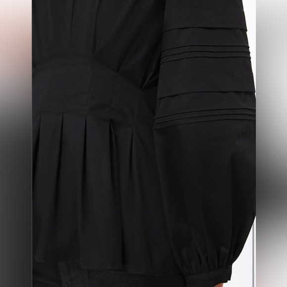 HUNTER BELL Black Pleated Puff Sleeve Blouse - Picture 9 of 15